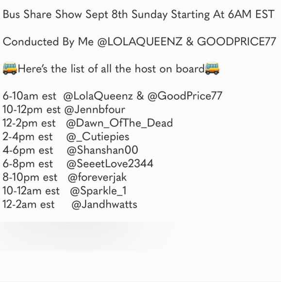 Bus share show 9/8 2-4 est let's support each other - Picture 2 of 2